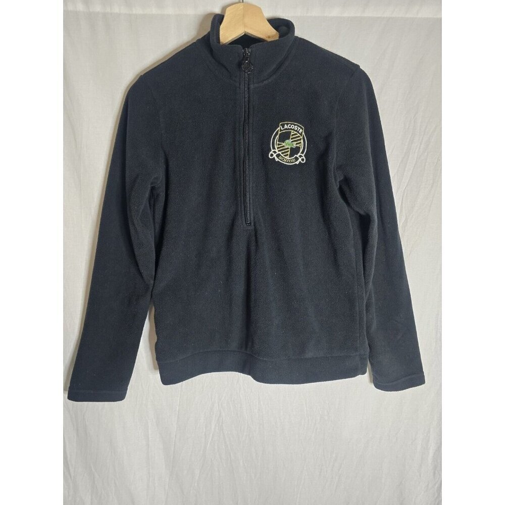 Womens Lacoste Black Quarter Zip Fleece Size 36/Small